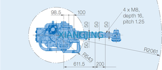 Рука YASKAWA MPL80 II промышленного робота для роботов руки полезной нагрузки 2061mm выбора и места 80kg