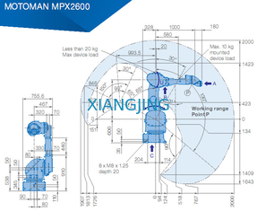 Рука промышленного робота YASKAWA MPX2600 для красить 15kg роботы руки полезной нагрузки 2000mm