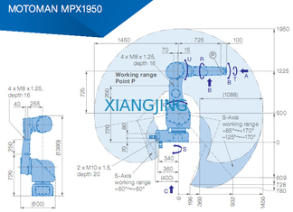 MPX1950 использовало робот Yaskawa для красить 7kg роботы руки полезной нагрузки 1450mm