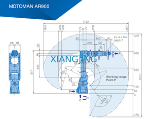 AR900 использовало робот Yaskawa для робота заварки руки полезной нагрузки 927mm аппаратов для дуговой сварки 7kg