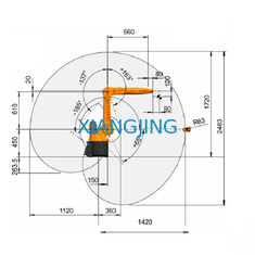 Ось 6 использовала робот Kuka KR 10 R1420 10kg Gripper промышленного робота расклассифицировал полезную нагрузку